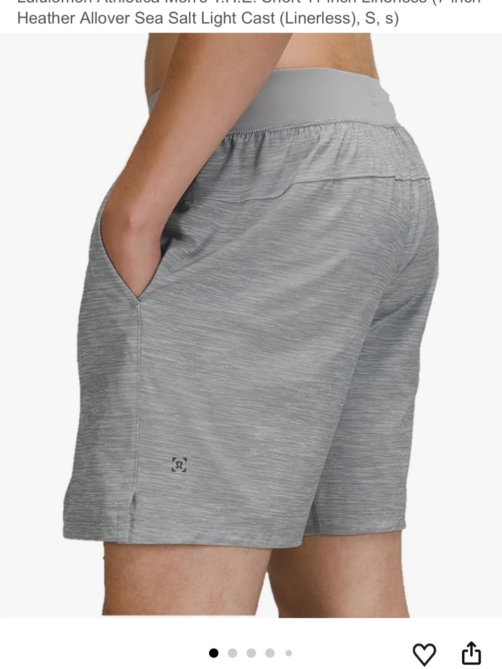 lululemon athletica THE Heather Grey Athletic Shorts 9”